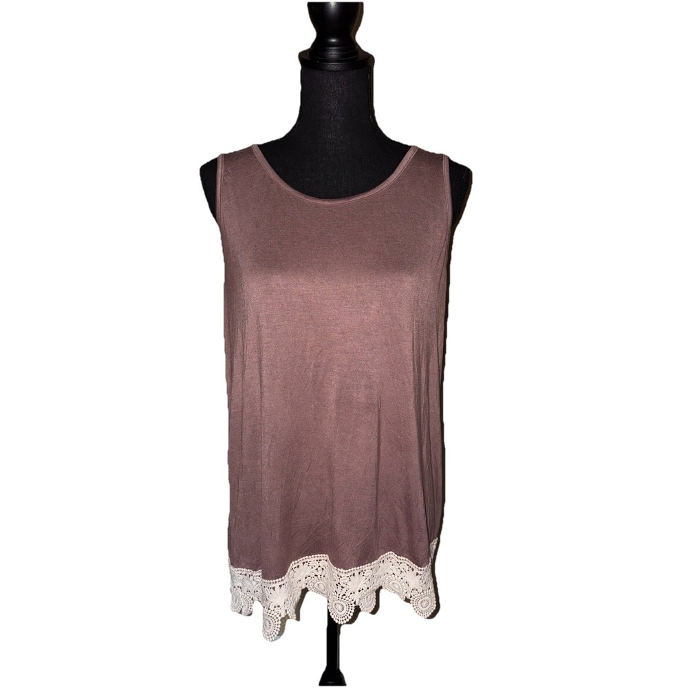 NWT Grace & Lace Plum Tank Extender with Lace bottom M Cottagecore Feminine